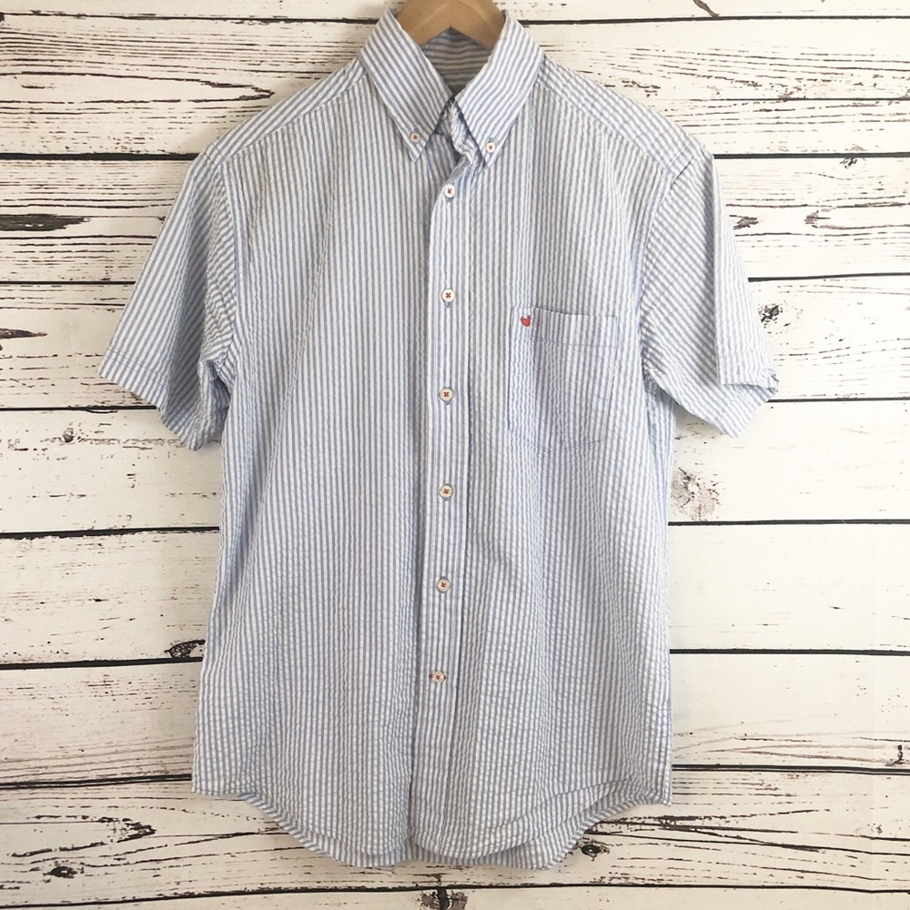 Southern Marsh Seersucker Short Sleeve Button Down
